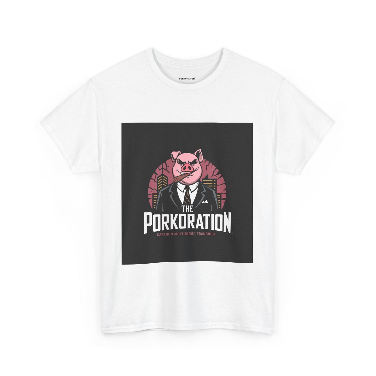 Porkoration Collection - Unisex Heavy Cotton Tee with 'The Porkoration' Design, Funny Graphic Tee, Pig Lover Gift, Casual Wear, Unique T-Shirt, Humor Apparel