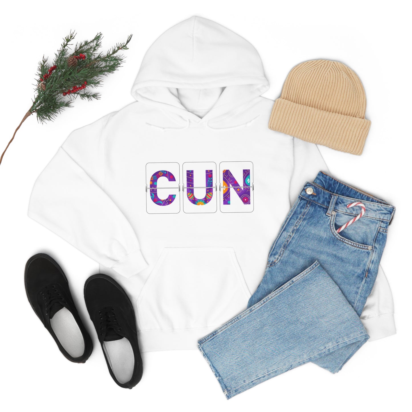 CUN - Cancun Three-Letter Code - Unisex Heavy Blend™ Hooded Sweatshirt