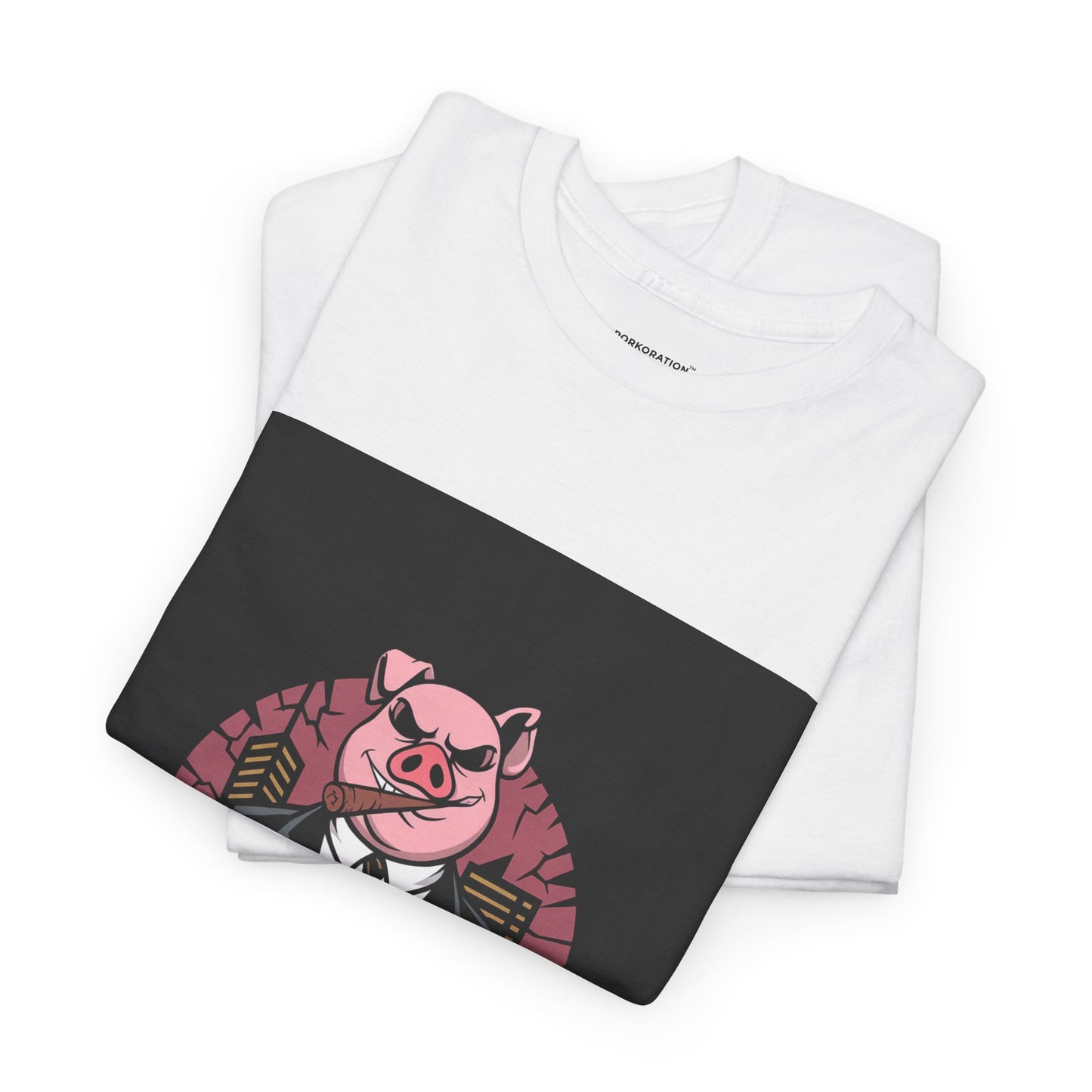 Porkoration Collection - Unisex Heavy Cotton Tee with 'The Porkoration' Design, Funny Graphic Tee, Pig Lover Gift, Casual Wear, Unique T-Shirt, Humor Apparel