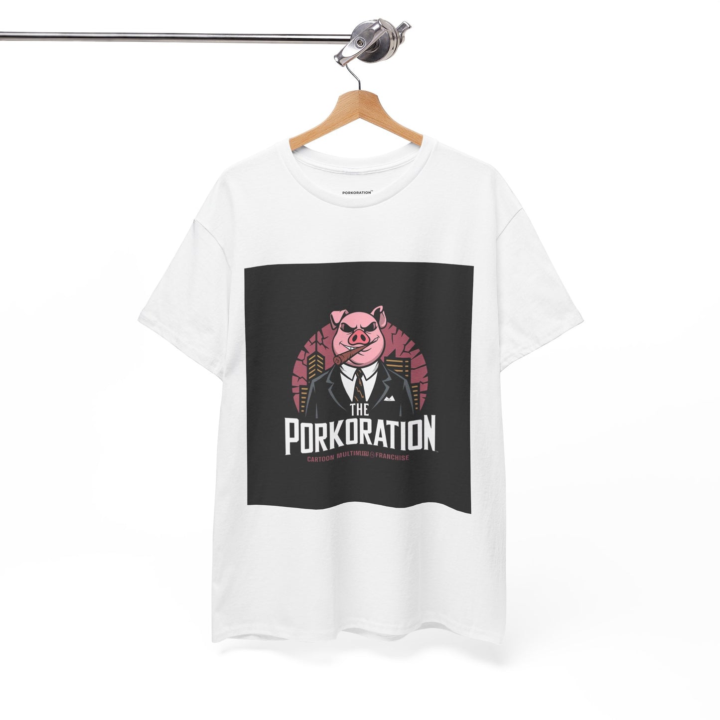 Porkoration Collection - Unisex Heavy Cotton Tee with 'The Porkoration' Design, Funny Graphic Tee, Pig Lover Gift, Casual Wear, Unique T-Shirt, Humor Apparel