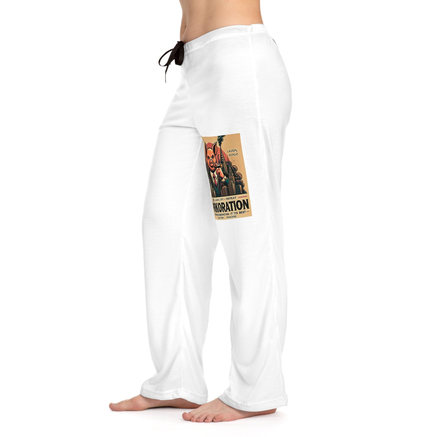 Porkoration Collection - Whimsical Women's Sweatpant Pajama Pants, Cozy Sleepwear, Travel Gifts, Tropical Vibe, Relaxation Outfit, Summer Nights