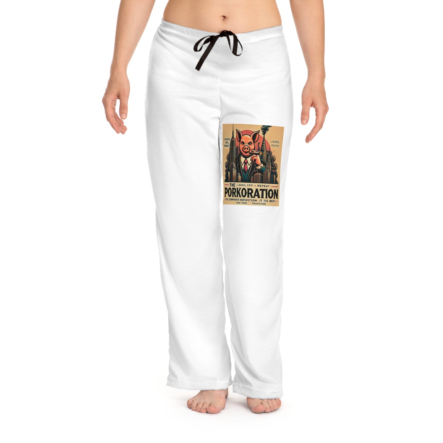 Porkoration Collection - Whimsical Women's Sweatpant Pajama Pants, Cozy Sleepwear, Travel Gifts, Tropical Vibe, Relaxation Outfit, Summer Nights