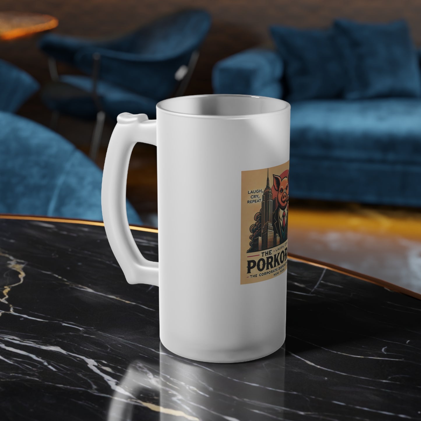 Porkoration Collection - Frosted Glass Beer Mug