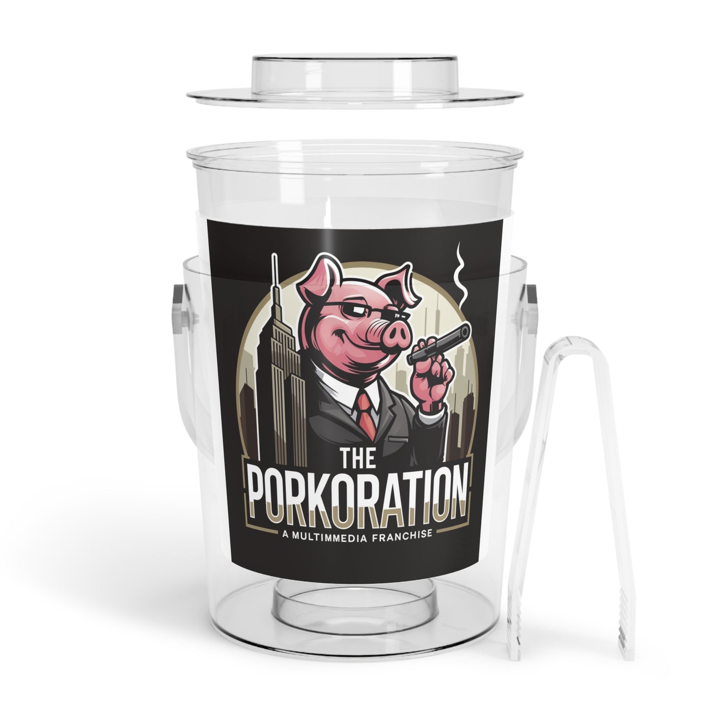 Porkoration Collection - Ice Bucket with Tongs