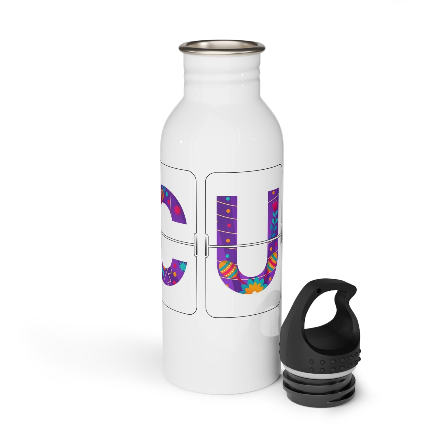 CUN - Cancun Three-Letter Code - Stainless Steel Water Bottle