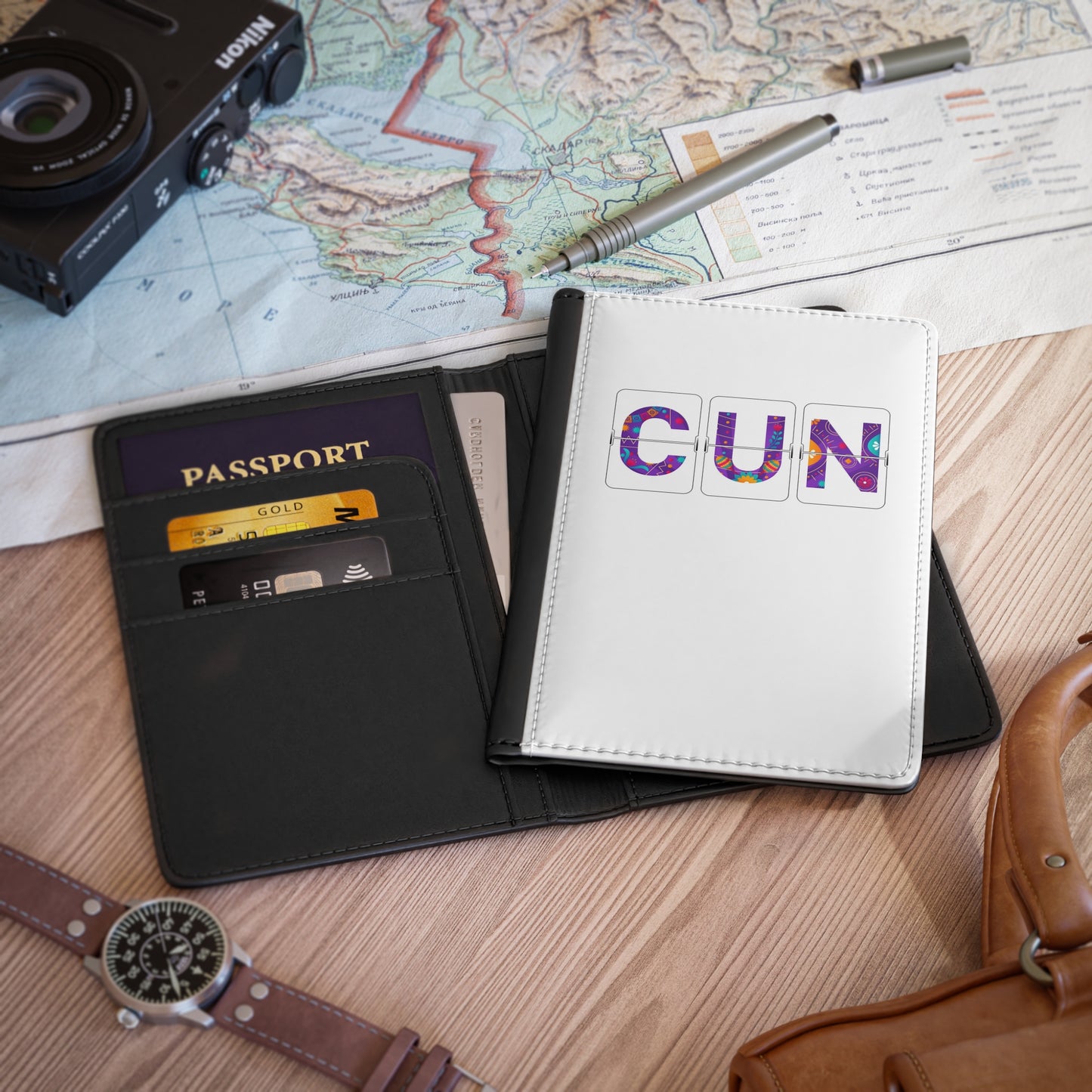 CUN - Cancun Three-Letter Code - Passport Cover
