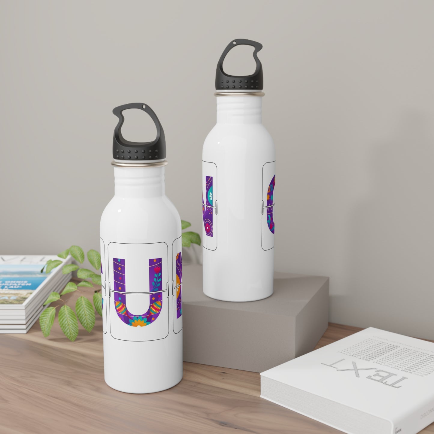 CUN - Cancun Three-Letter Code - Stainless Steel Water Bottle