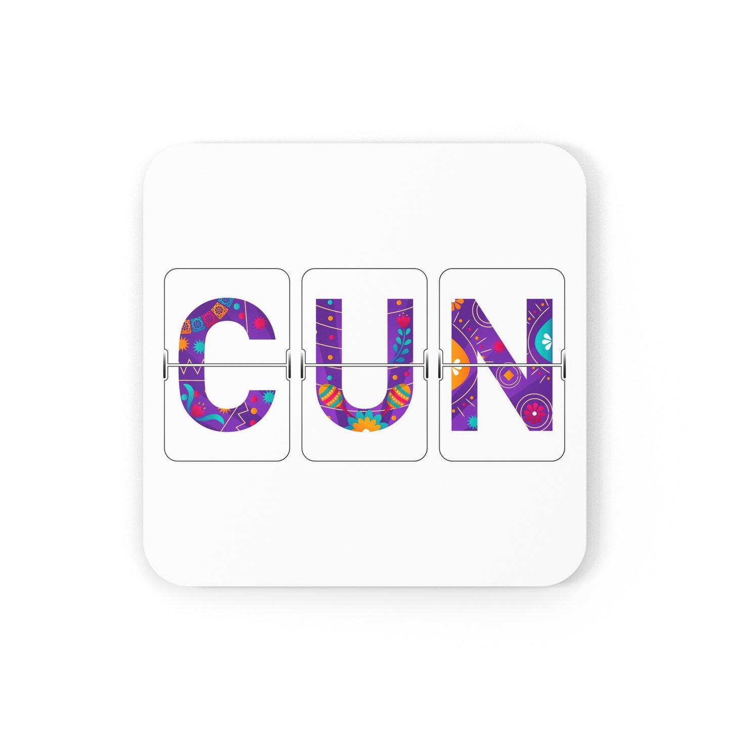 CUN - Cancun Three-Letter Code - Corkwood Coaster Set