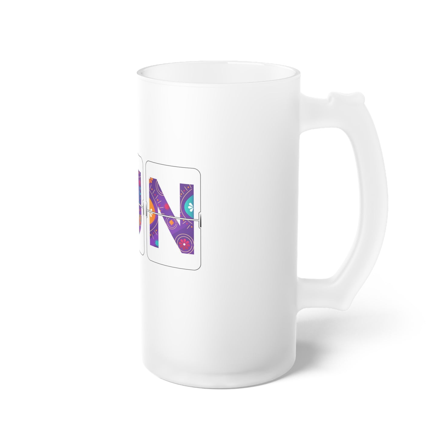 CUN - Cancun Three-Letter Code - Frosted Glass Beer Mug