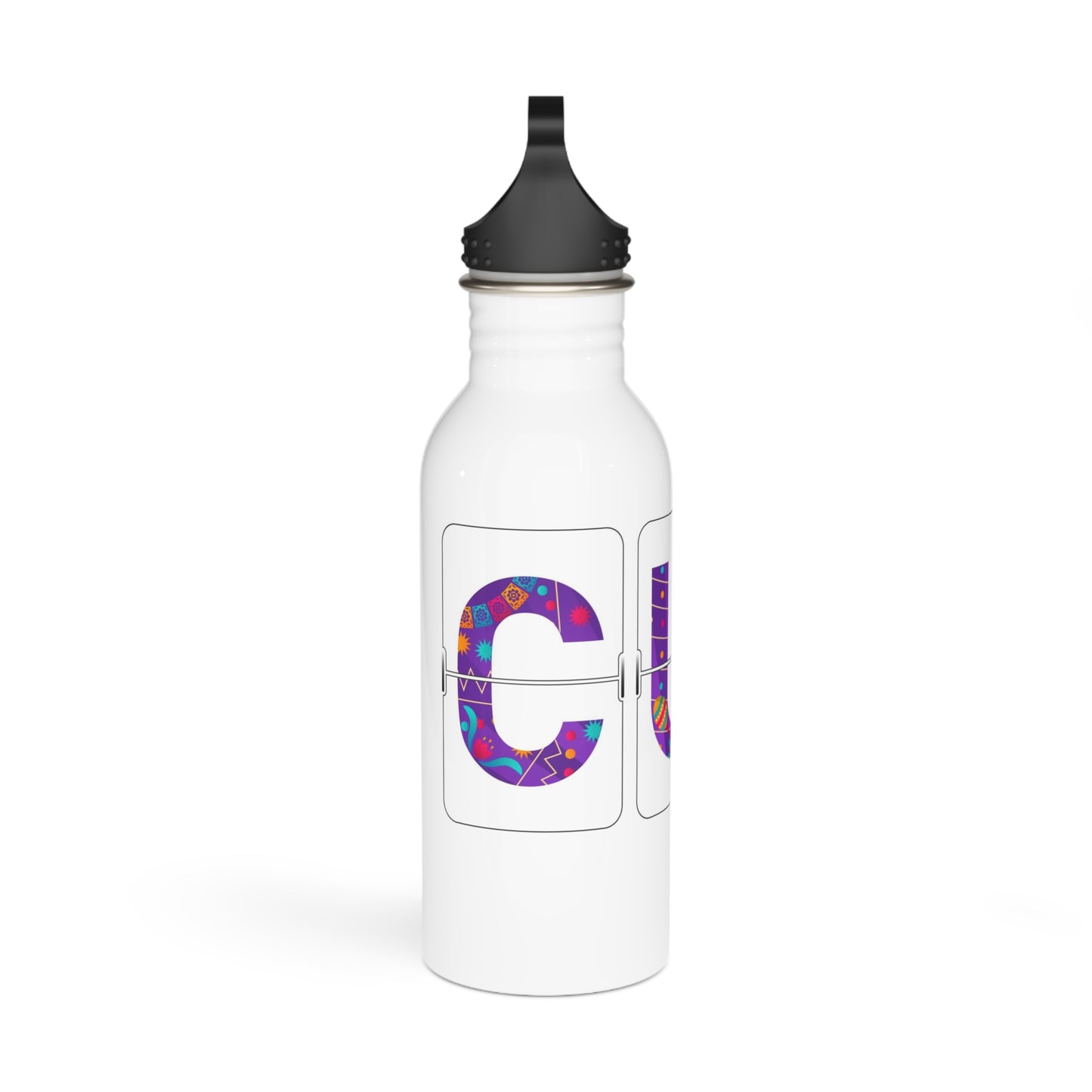 CUN - Cancun Three-Letter Code - Stainless Steel Water Bottle