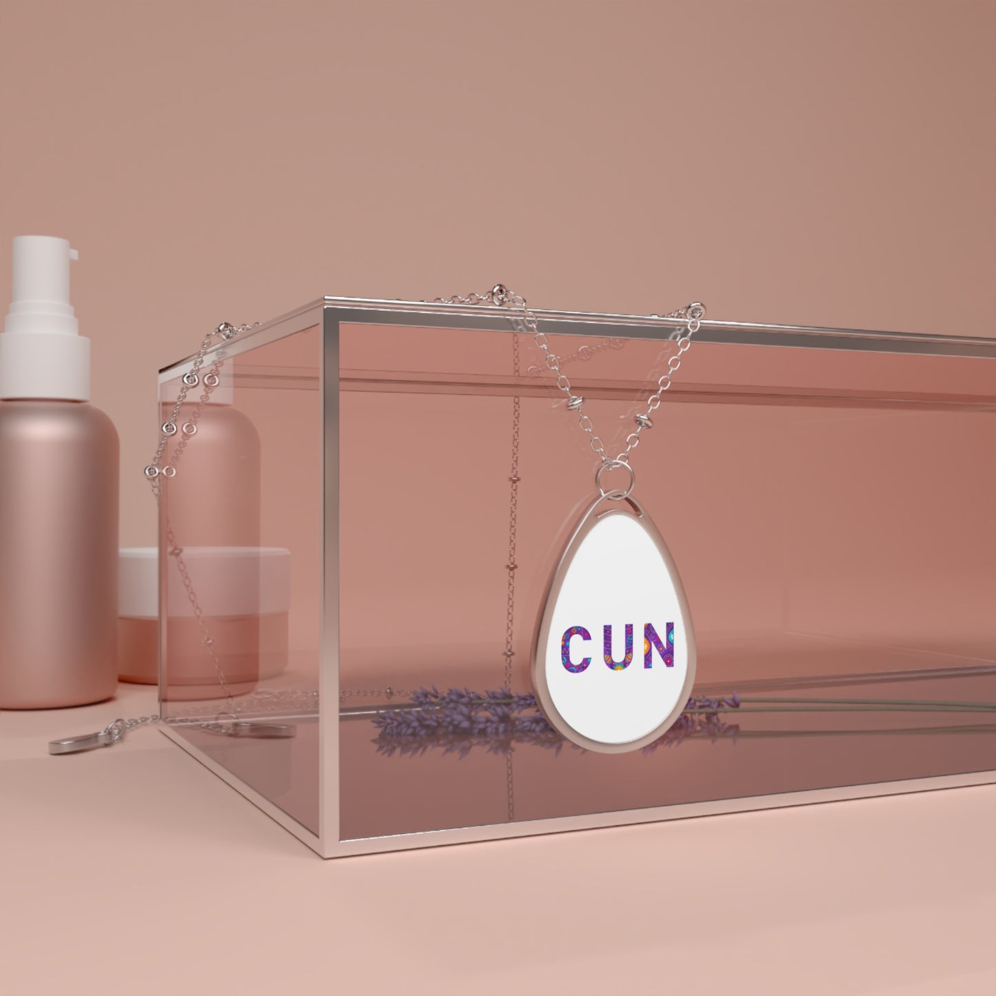 CUN - Cancun Three-Letter Code - Oval Necklace