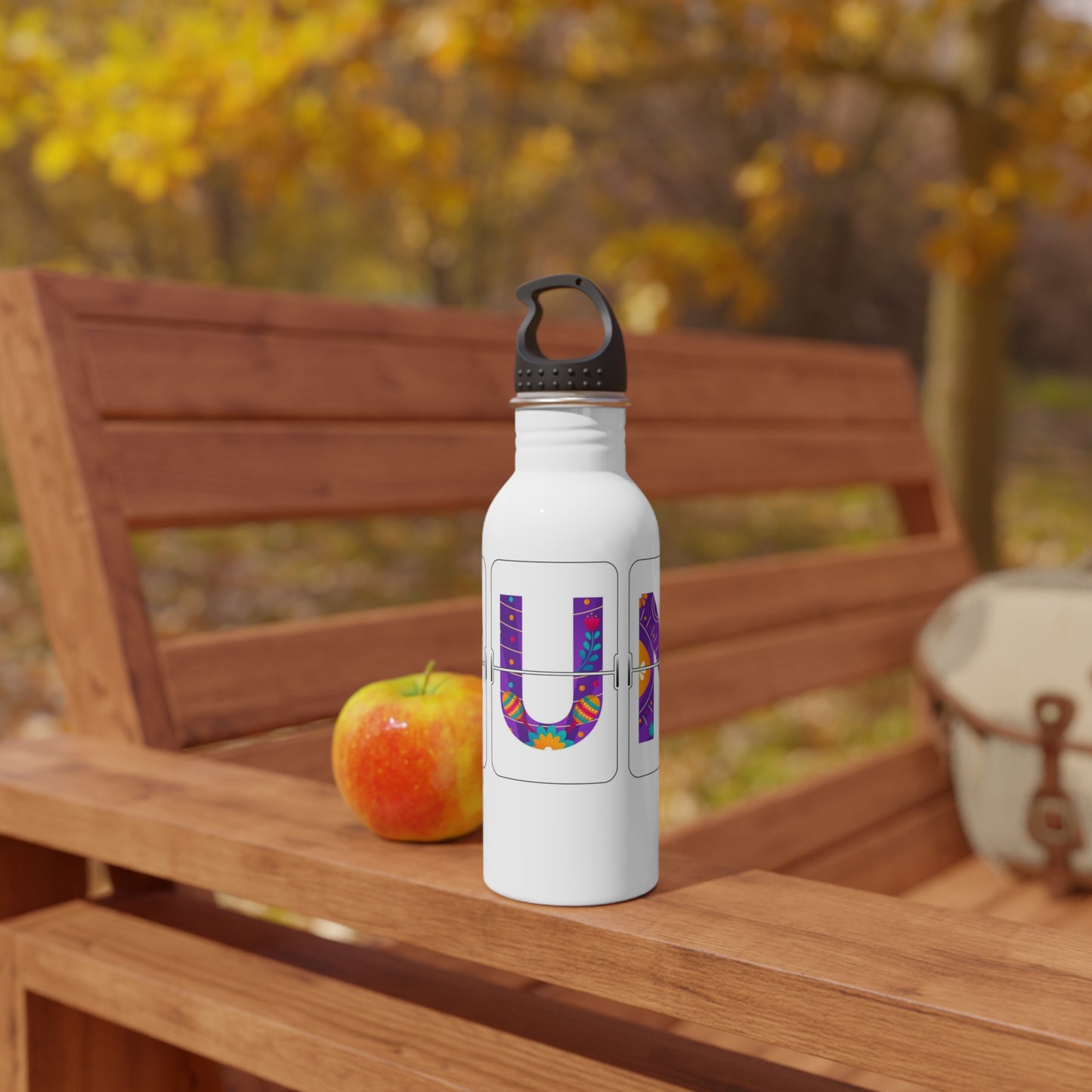 CUN - Cancun Three-Letter Code - Stainless Steel Water Bottle