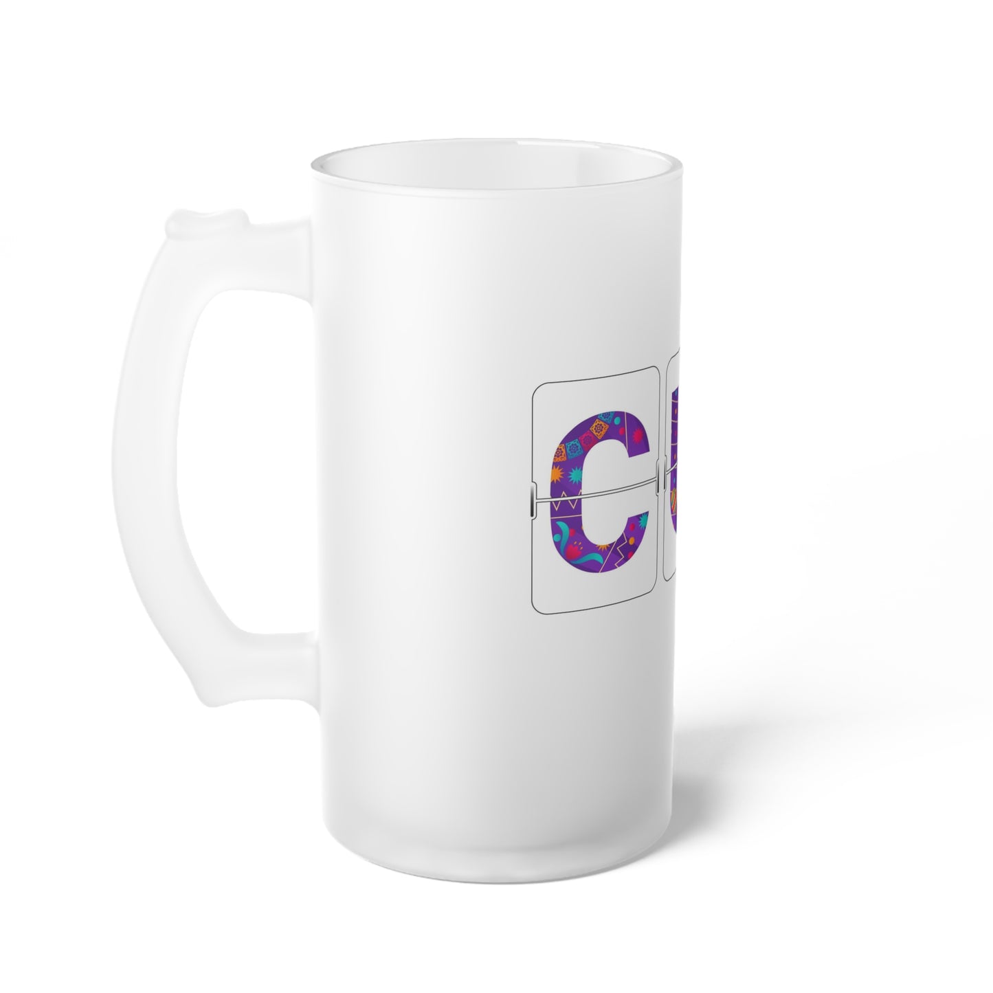 CUN - Cancun Three-Letter Code - Frosted Glass Beer Mug