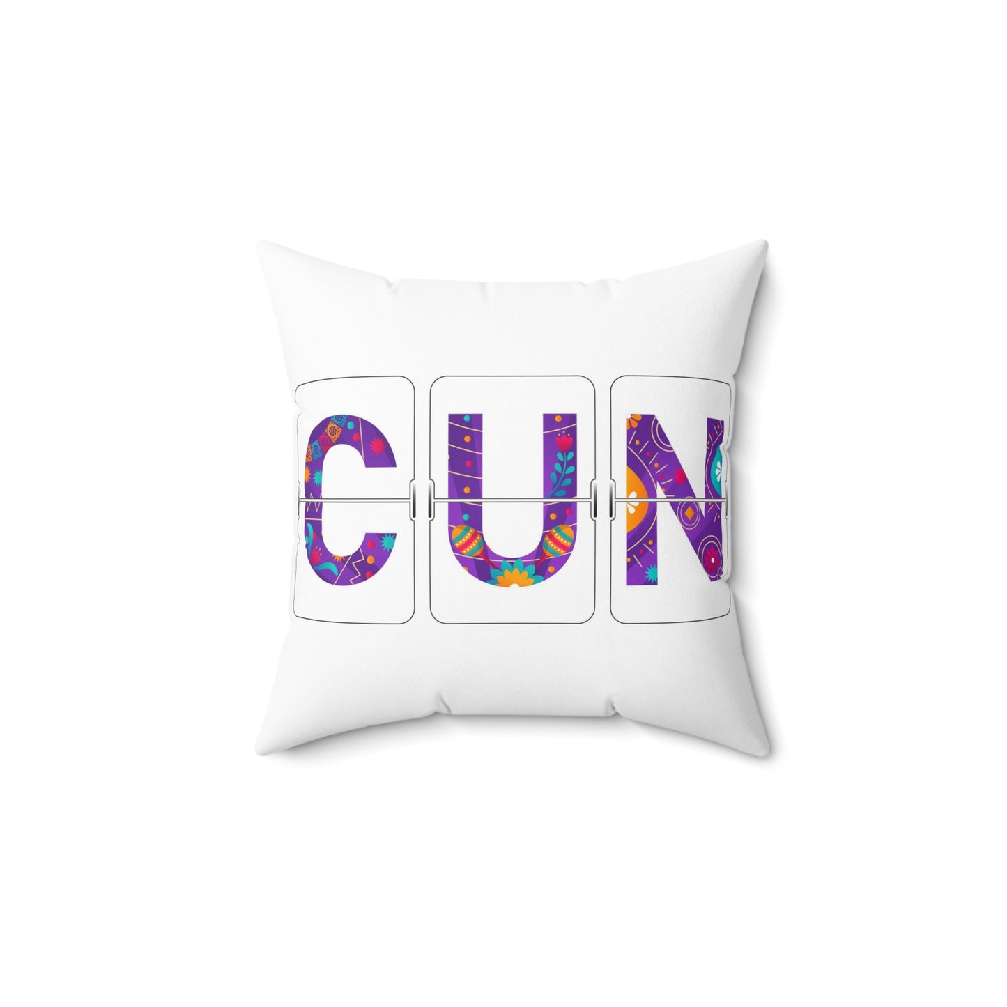 CUN - Cancun Three-Letter Code - Spun Polyester Square Pillow