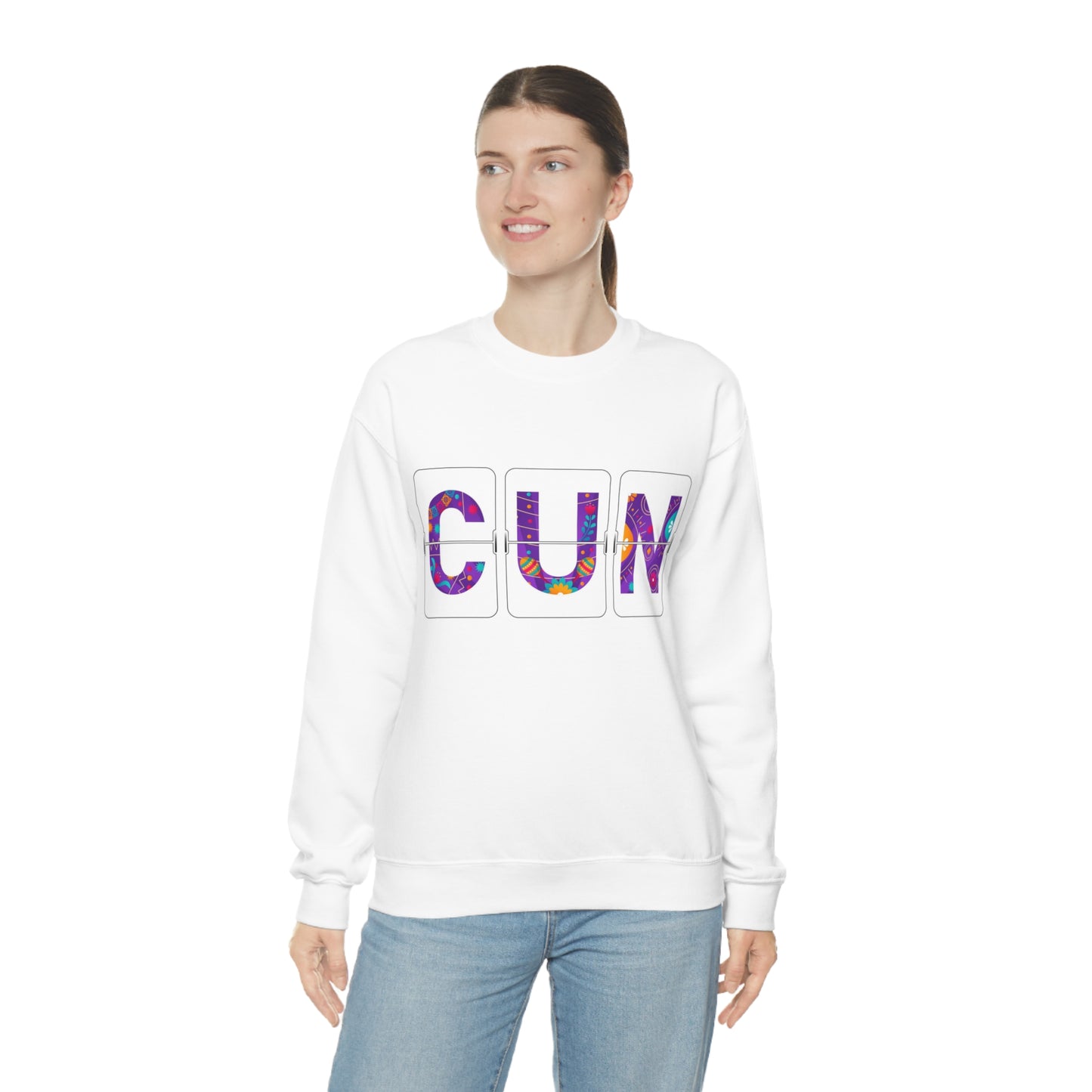 CUN - Cancun Three-Letter Code - Unisex Heavy Blend™ Crewneck Sweatshirt