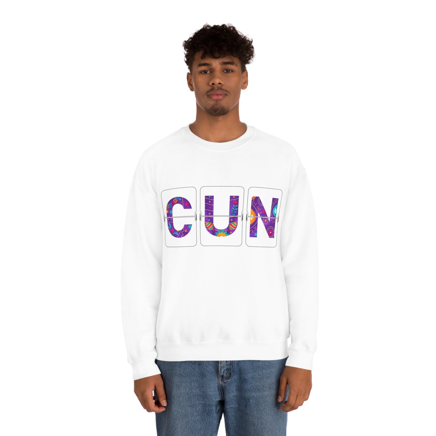 CUN - Cancun Three-Letter Code - Unisex Heavy Blend™ Crewneck Sweatshirt