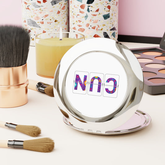 CUN - Cancun Three-Letter Code - Compact Travel Mirror