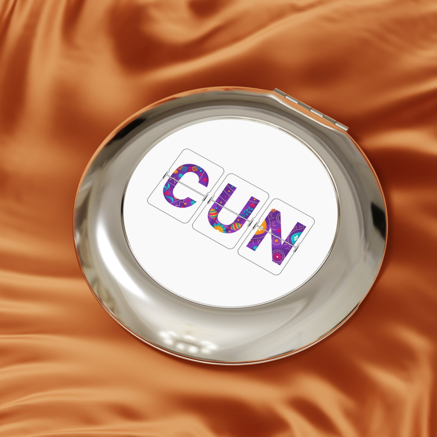 CUN - Cancun Three-Letter Code - Compact Travel Mirror