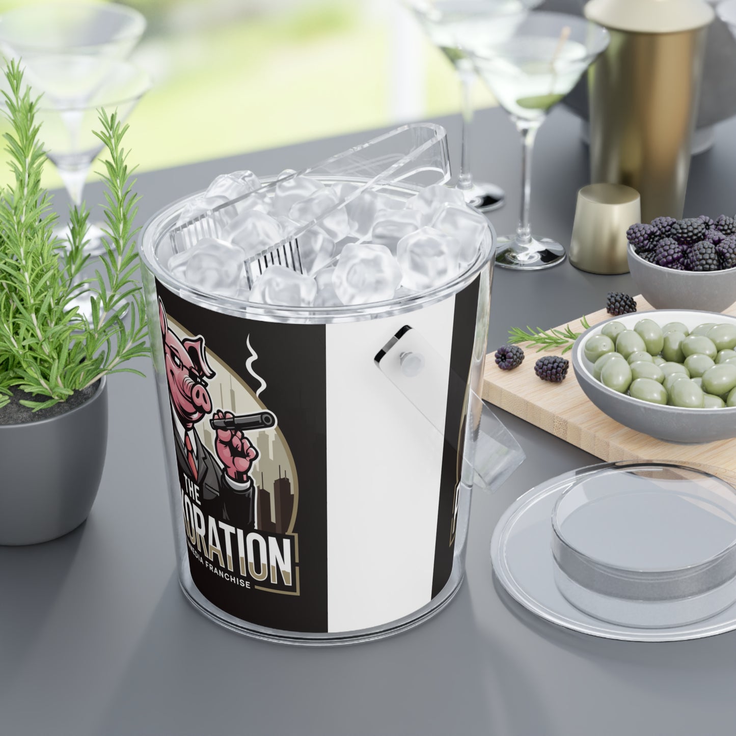 Porkoration Collection - Ice Bucket with Tongs