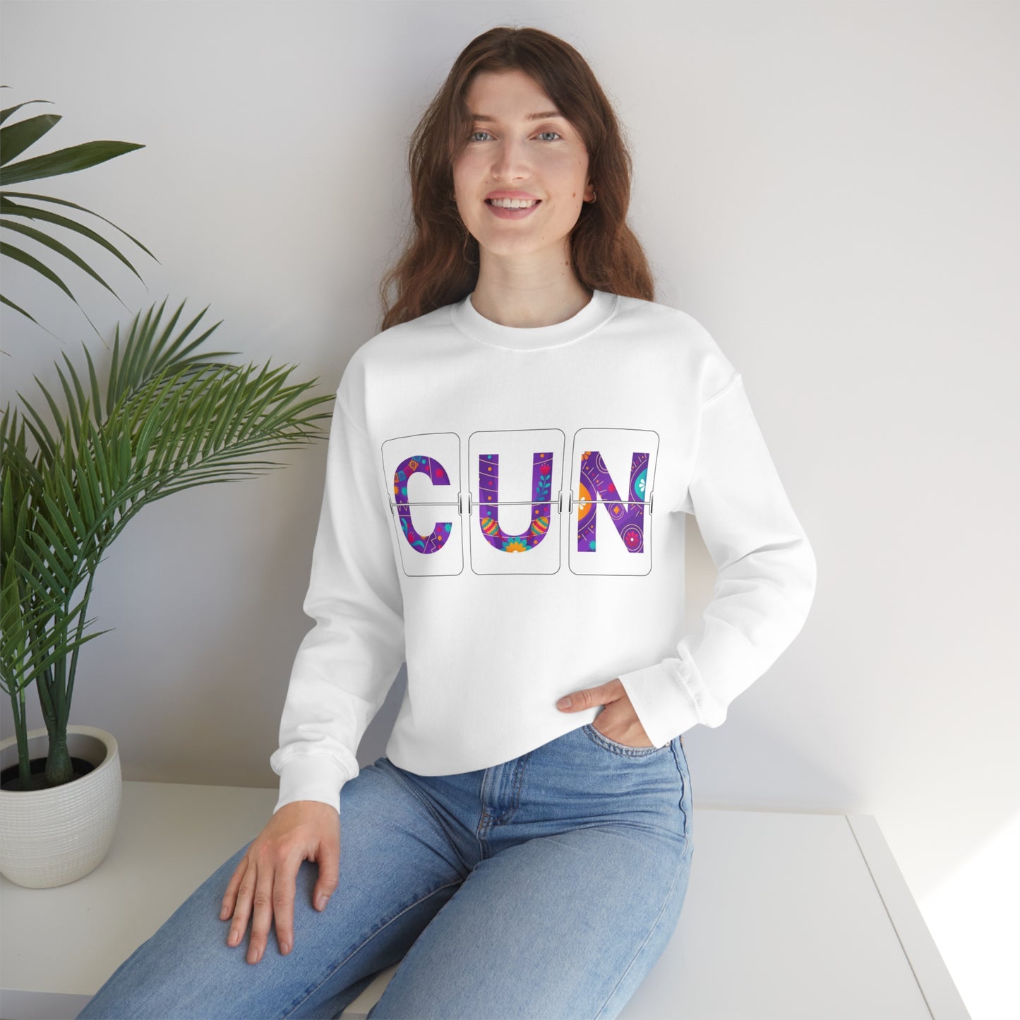 CUN - Cancun Three-Letter Code - Unisex Heavy Blend™ Crewneck Sweatshirt