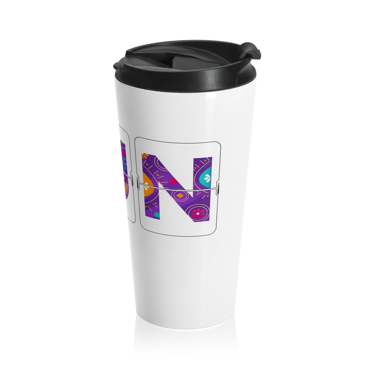 CUN - Cancun Three-Letter Code - Stainless Steel Travel Mug