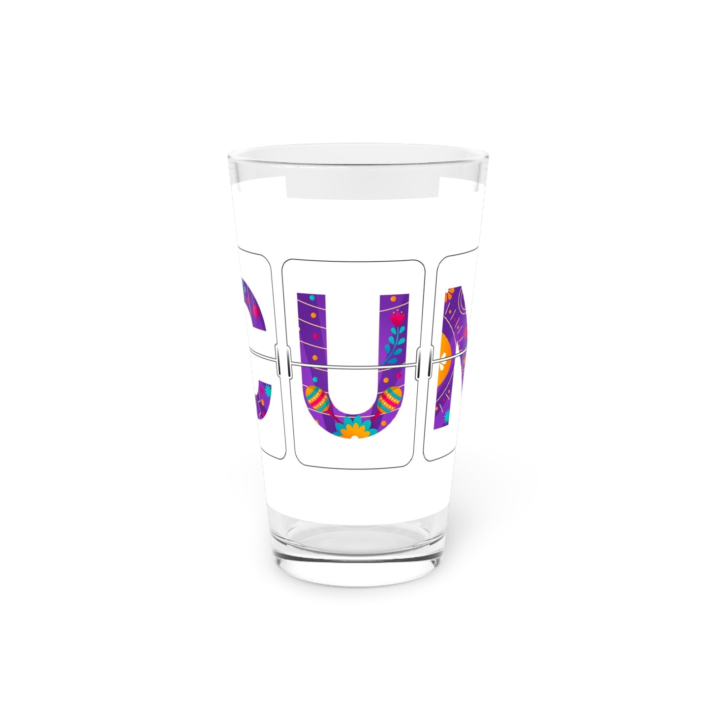 CUN - Cancun Three-Letter Code - Pint Glass, 16oz
