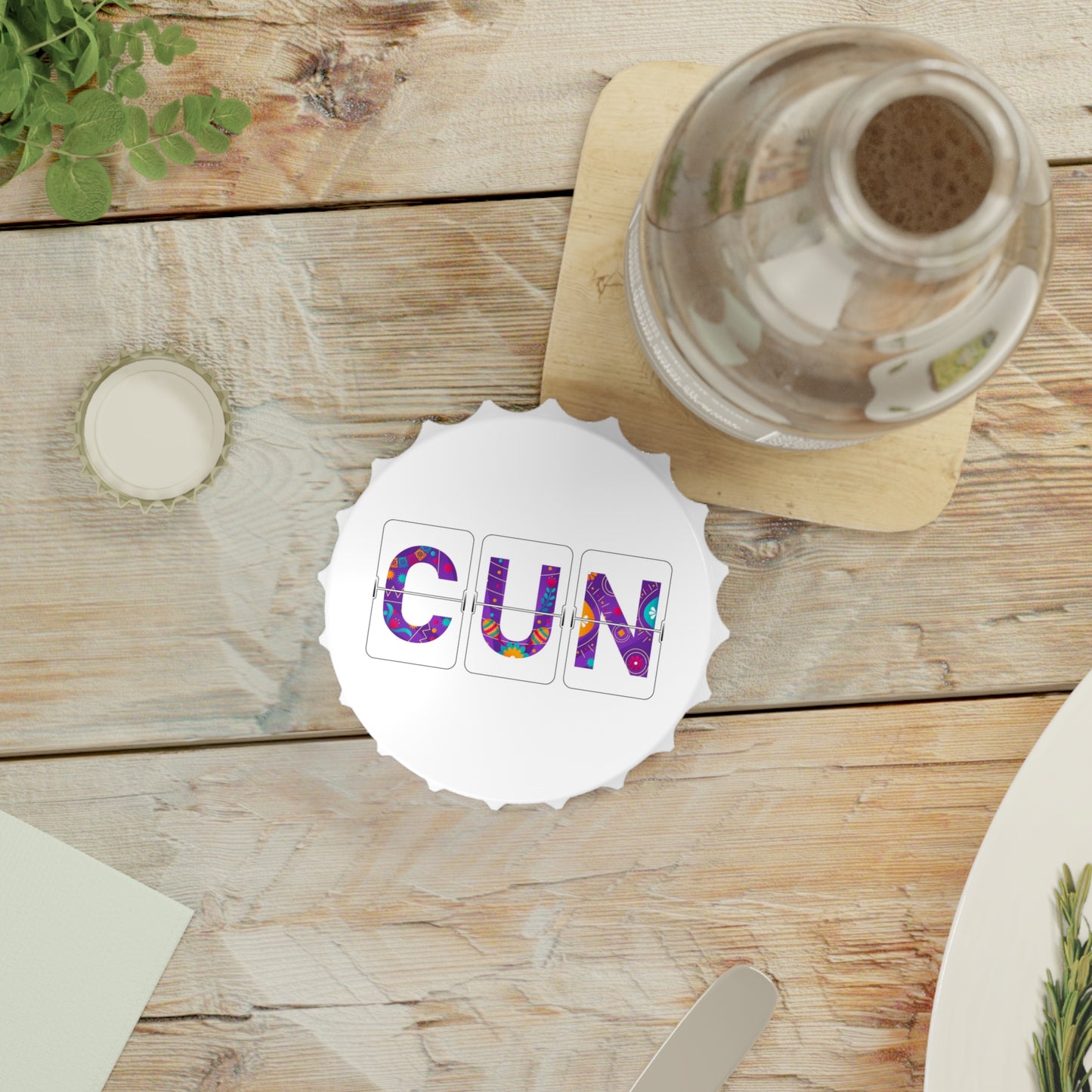 CUN - Cancun Three-Letter Code - Bottle Opener