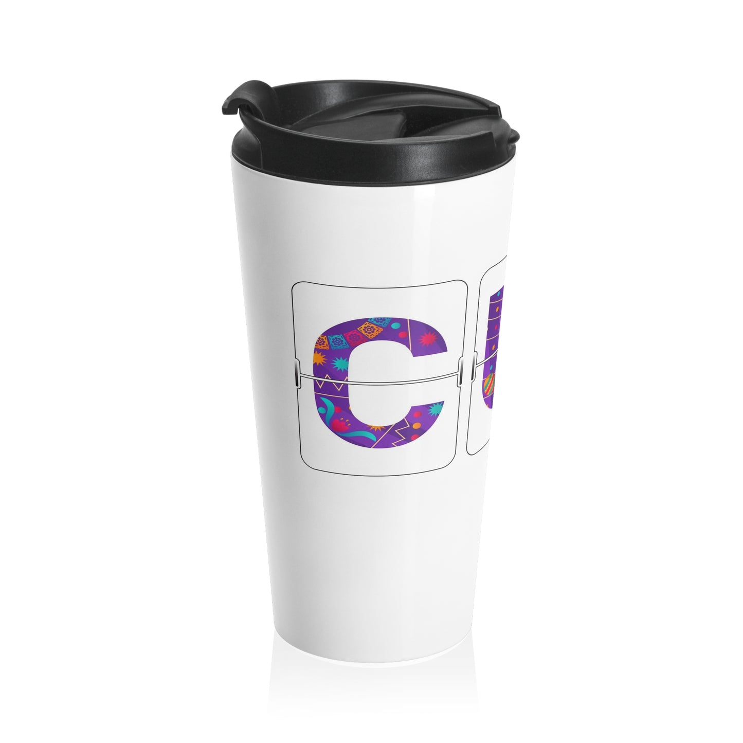 CUN - Cancun Three-Letter Code - Stainless Steel Travel Mug