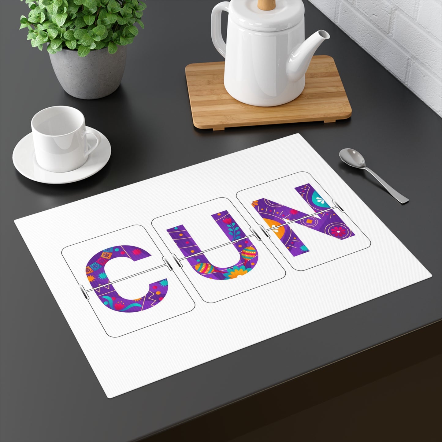 CUN - Cancun Three-Letter Code - Placemat, 1pc