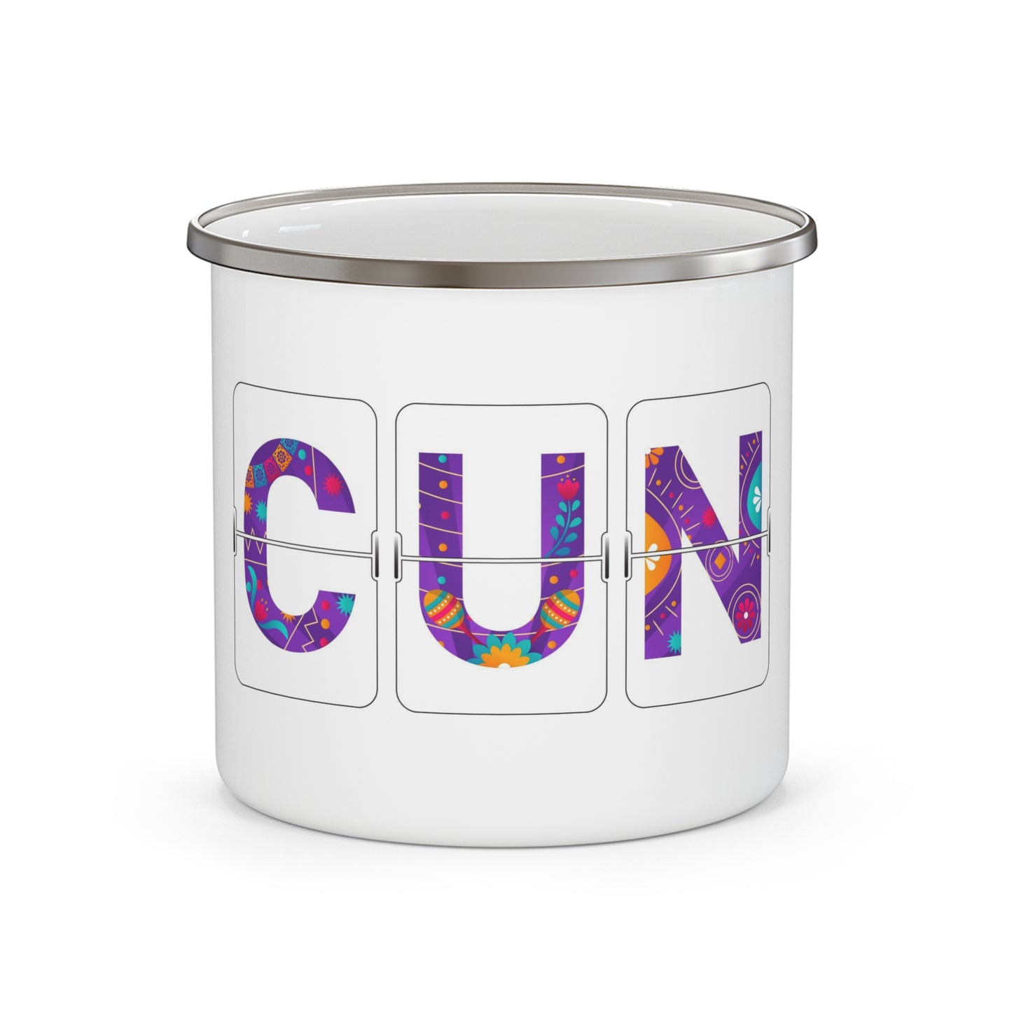 CUN - Cancun Three-Letter Code - Enamel Camping Mug