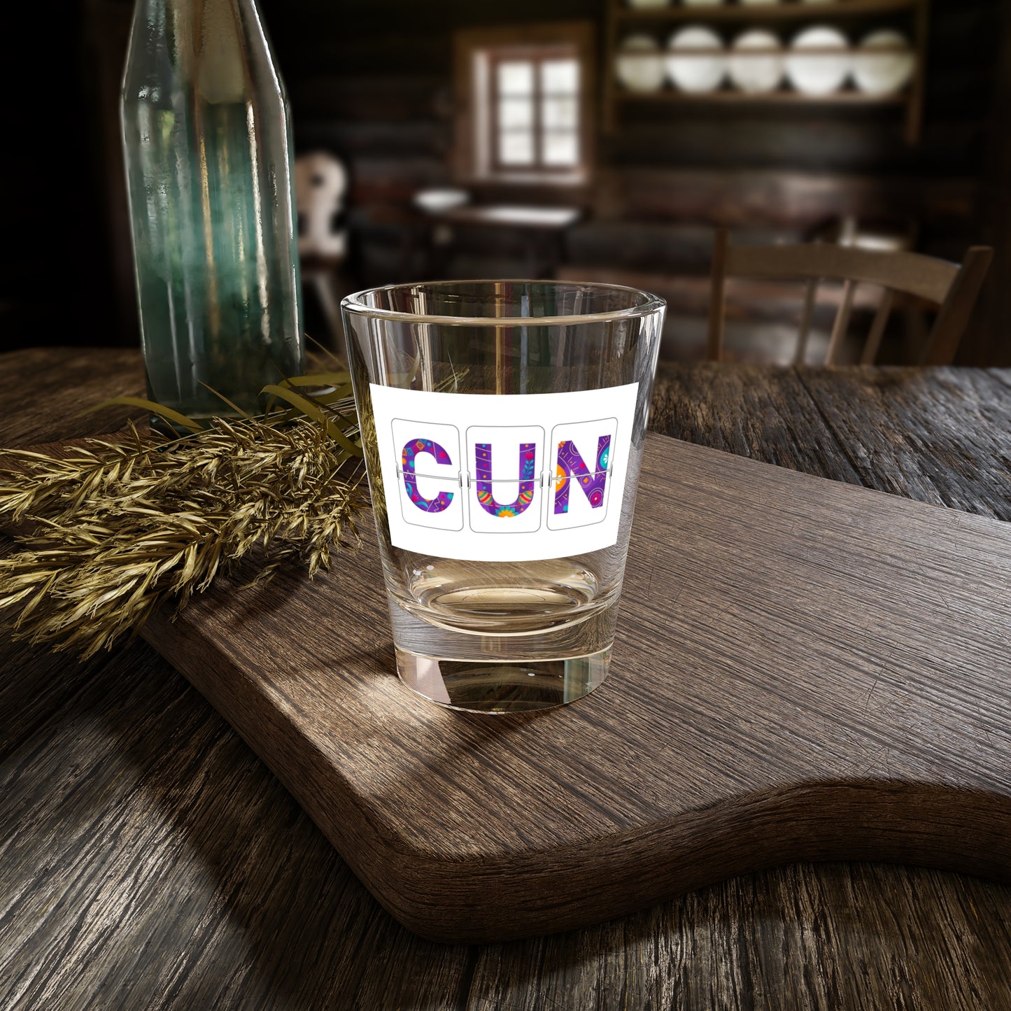 CUN - Cancun Three-Letter Code - Shot Glass, 1.5oz